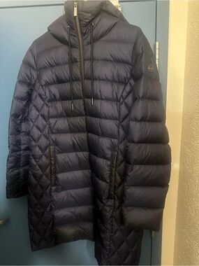 Michael Kors Navy Packable Down Fill Jacket
